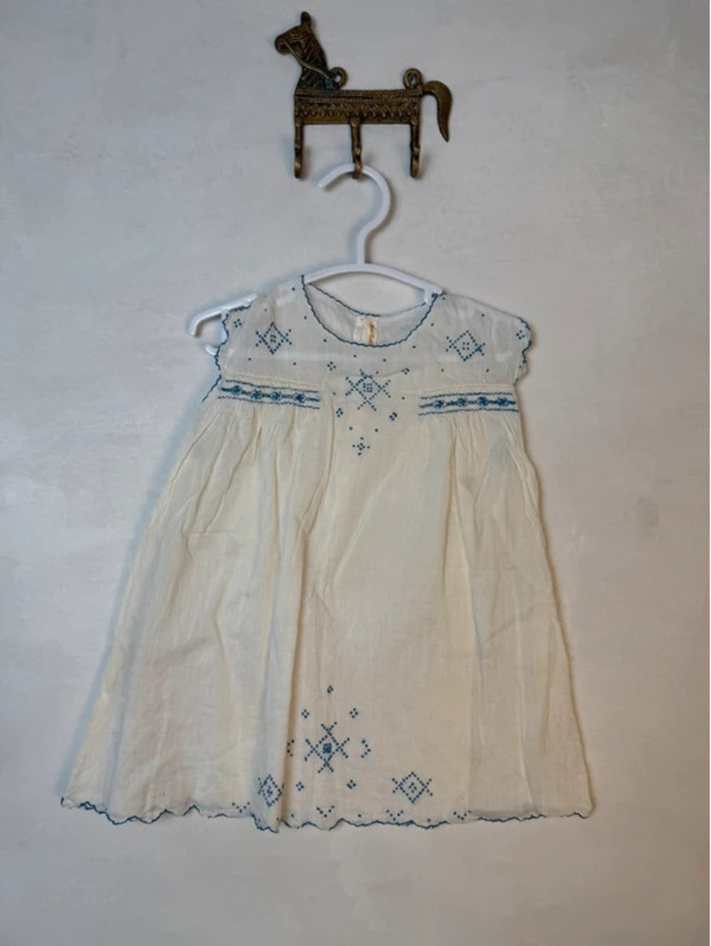 Vintage embroidered cotton dress size 12 months